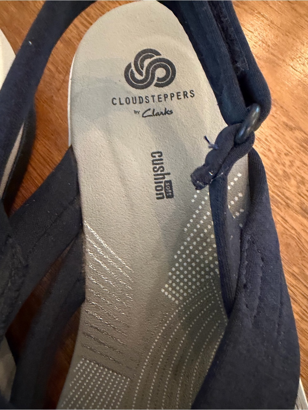 Clarks Navy Crisscross Slingback Sandals - Picture 2 of 6